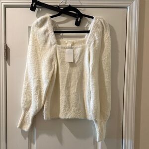 H&M Fuzzy Square-Neck Sweater